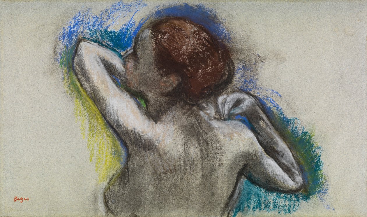 Tänzerin, die ihren Schulterriemen anpasst, ca. 1895-1900 von Edgar Degas