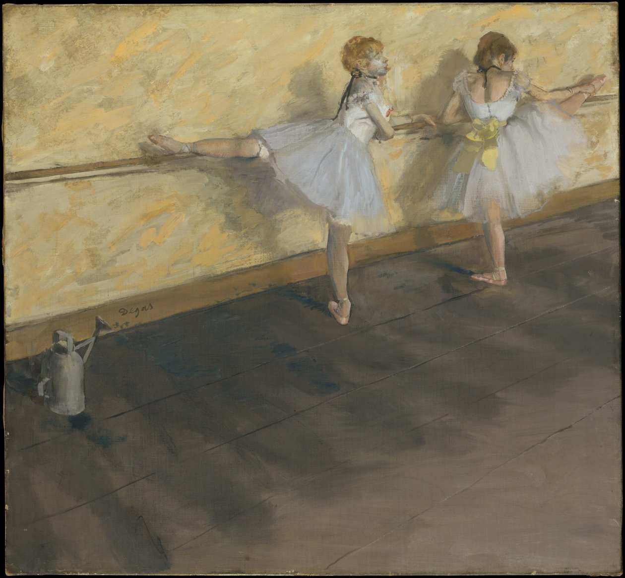 Tänzer beim Üben an der Stange von Edgar Degas