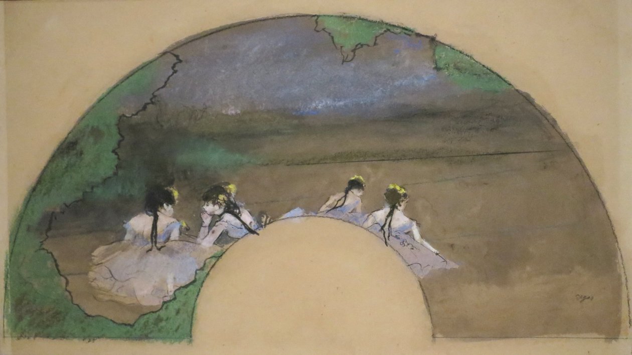 Fan - Tänzer auf der Bühne von Edgar Degas