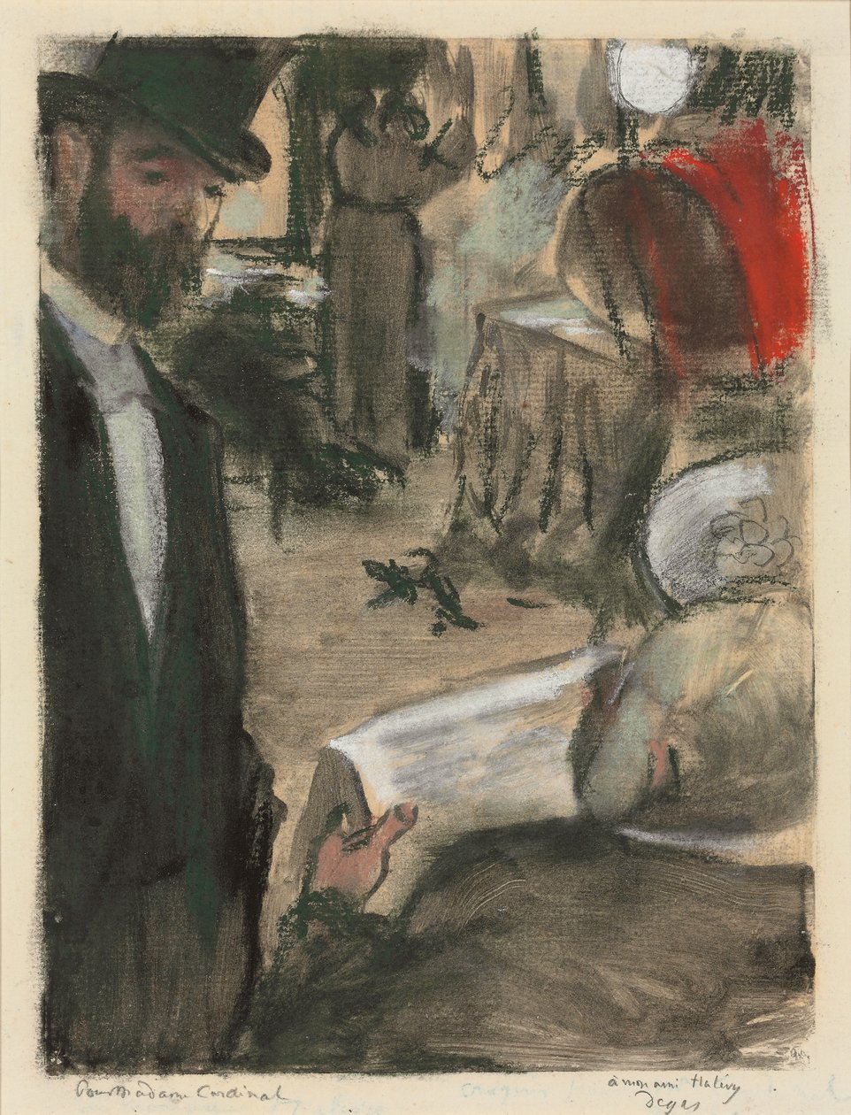 Ludovic Halevy fand Madame Cardinal in einer Lounge, 1876-1877 von Edgar Degas