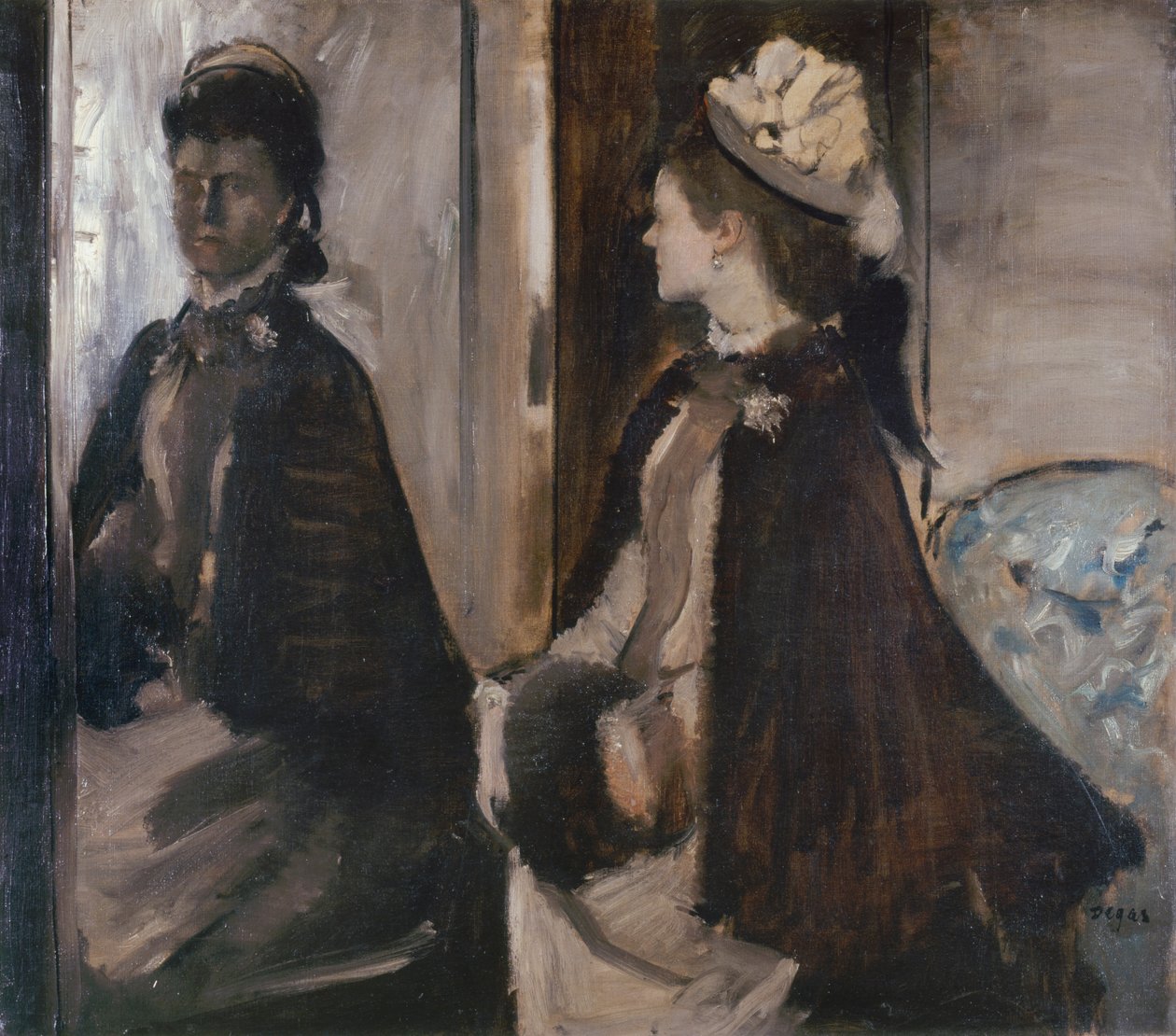 Madame Jeantaud am Spiegel von Edgar Degas