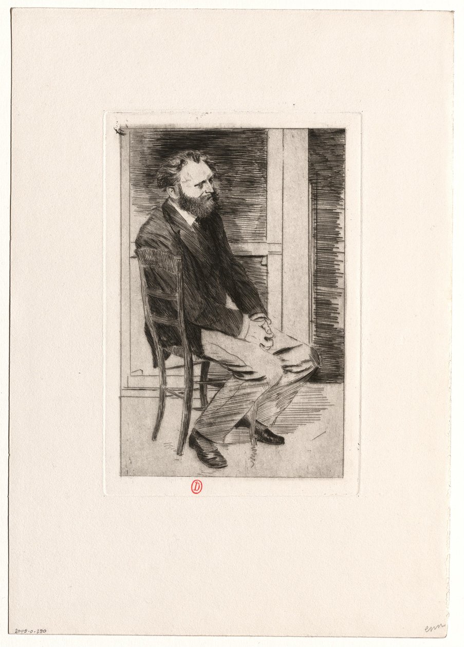 Manet sitzt, nach rechts gewandt von Edgar Degas