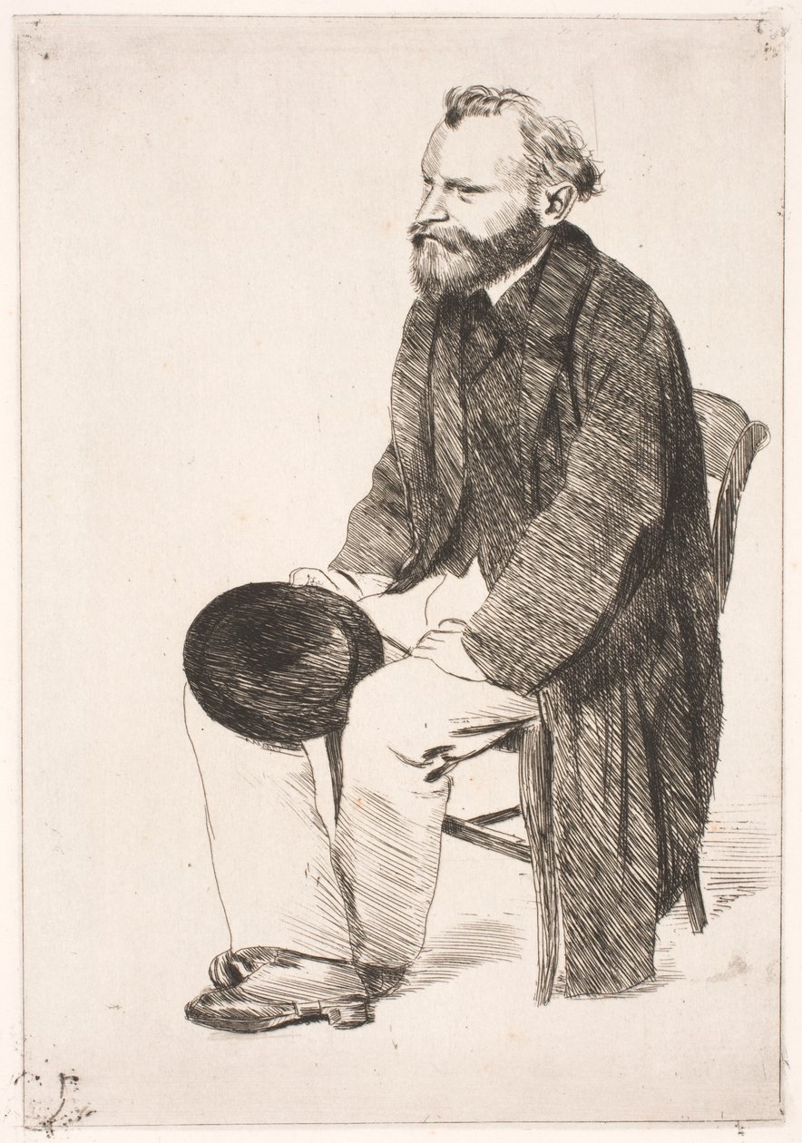 Manet sitzt. Nach links gewandt von Edgar Degas