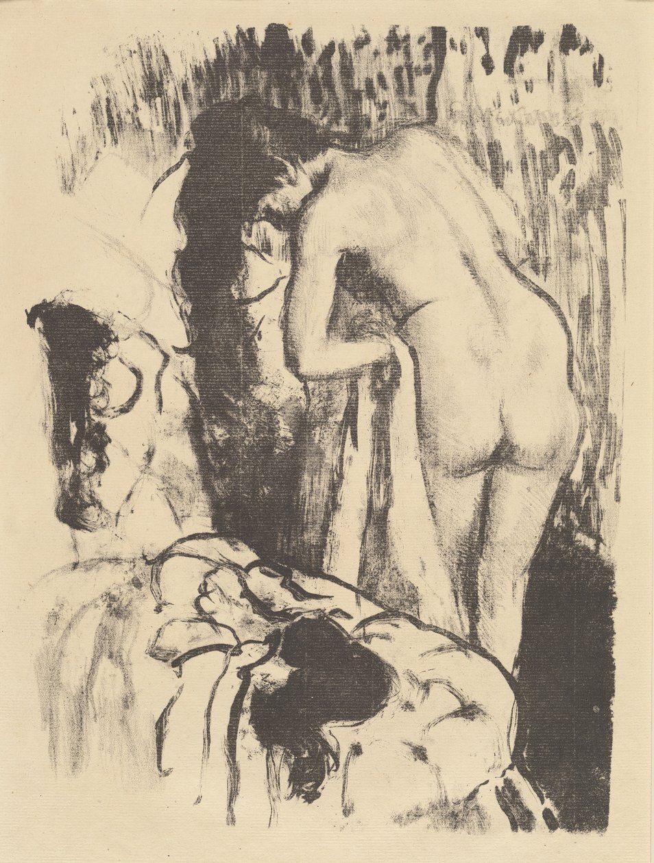 Nackte Frau stehend, sich trocknend von Edgar Degas