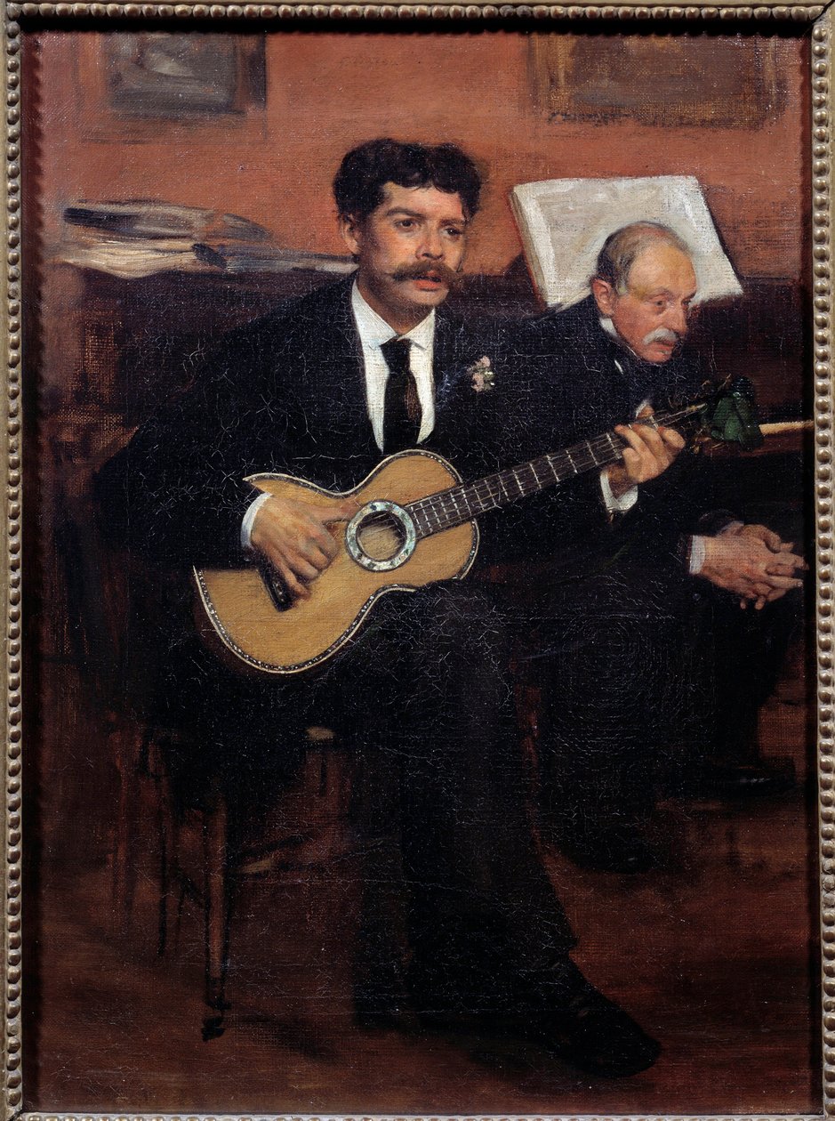Porträts von Lorenzo Pagans (1838-1883), spanischer Tenor, und Auguste De Gas (1807-1874), Vater des Künstlers. Gemälde von Edgar Degas (1834-1917) von Edgar Degas