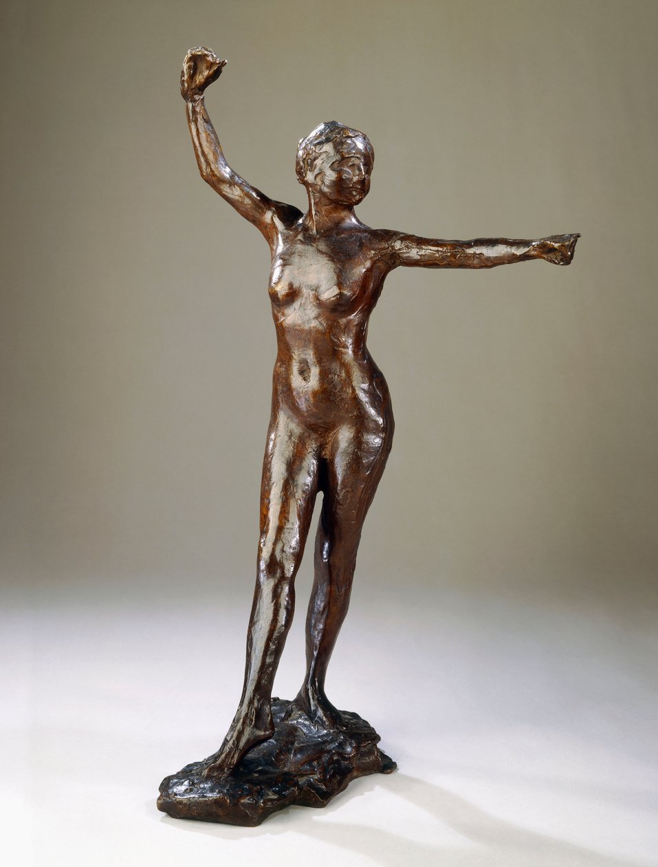 Vorbereitung für den Tanz, der rechte Fuß nach vorne von Edgar Degas
