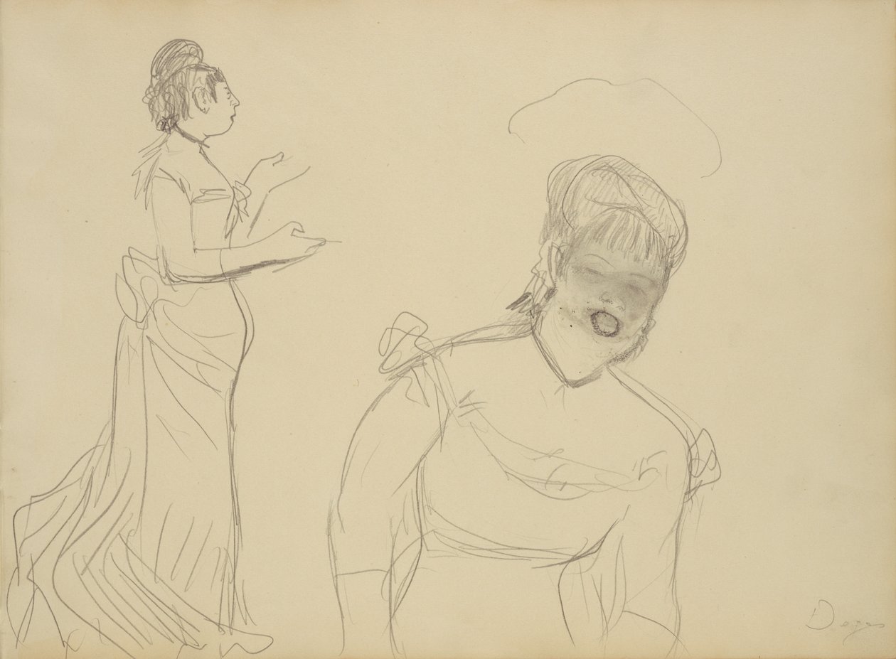 Skizzen eines Café-Sängers von Edgar Degas