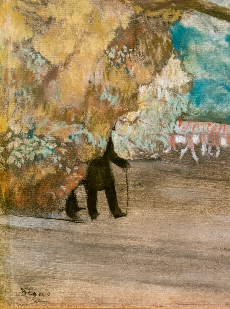 Der Vorhang (Detail). Um 1881. Pastell auf Kohle und Monotypie, montiert auf Karton. von Edgar Degas