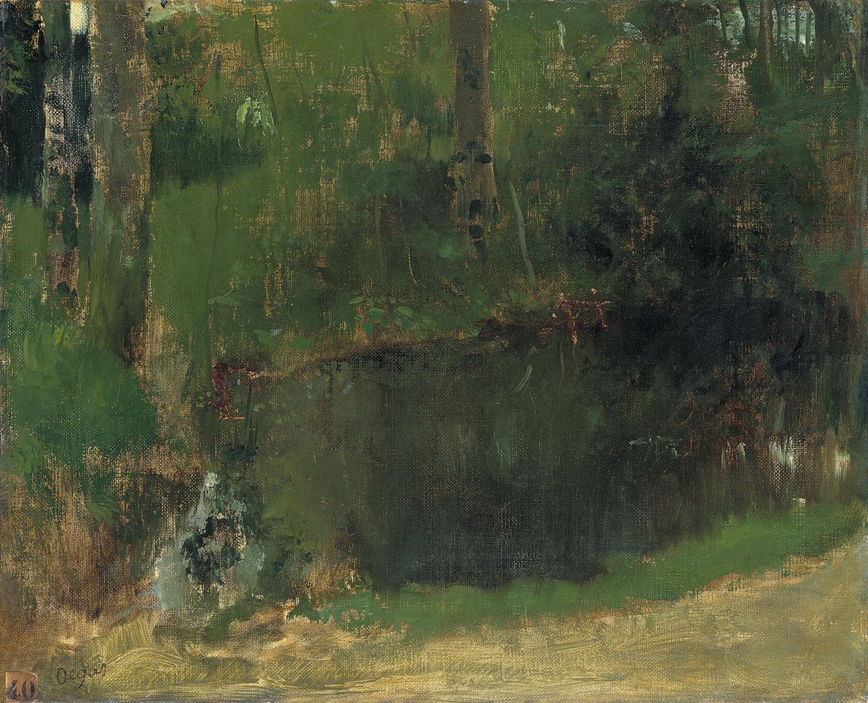 Der Teich im Wald, ca. 1868 von Edgar Degas