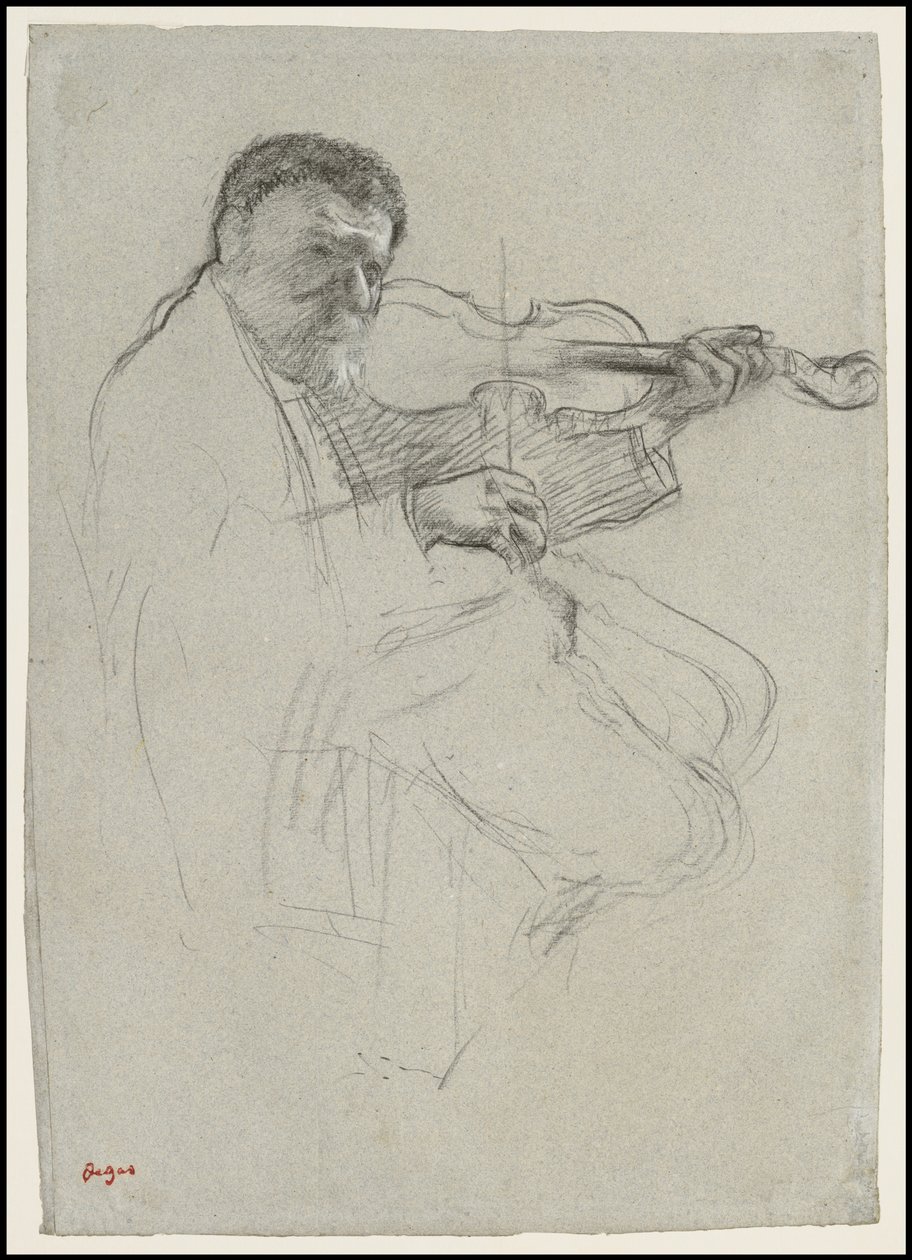 Der Geiger, Studie für "Die Probe", ca. 1879 von Edgar Degas