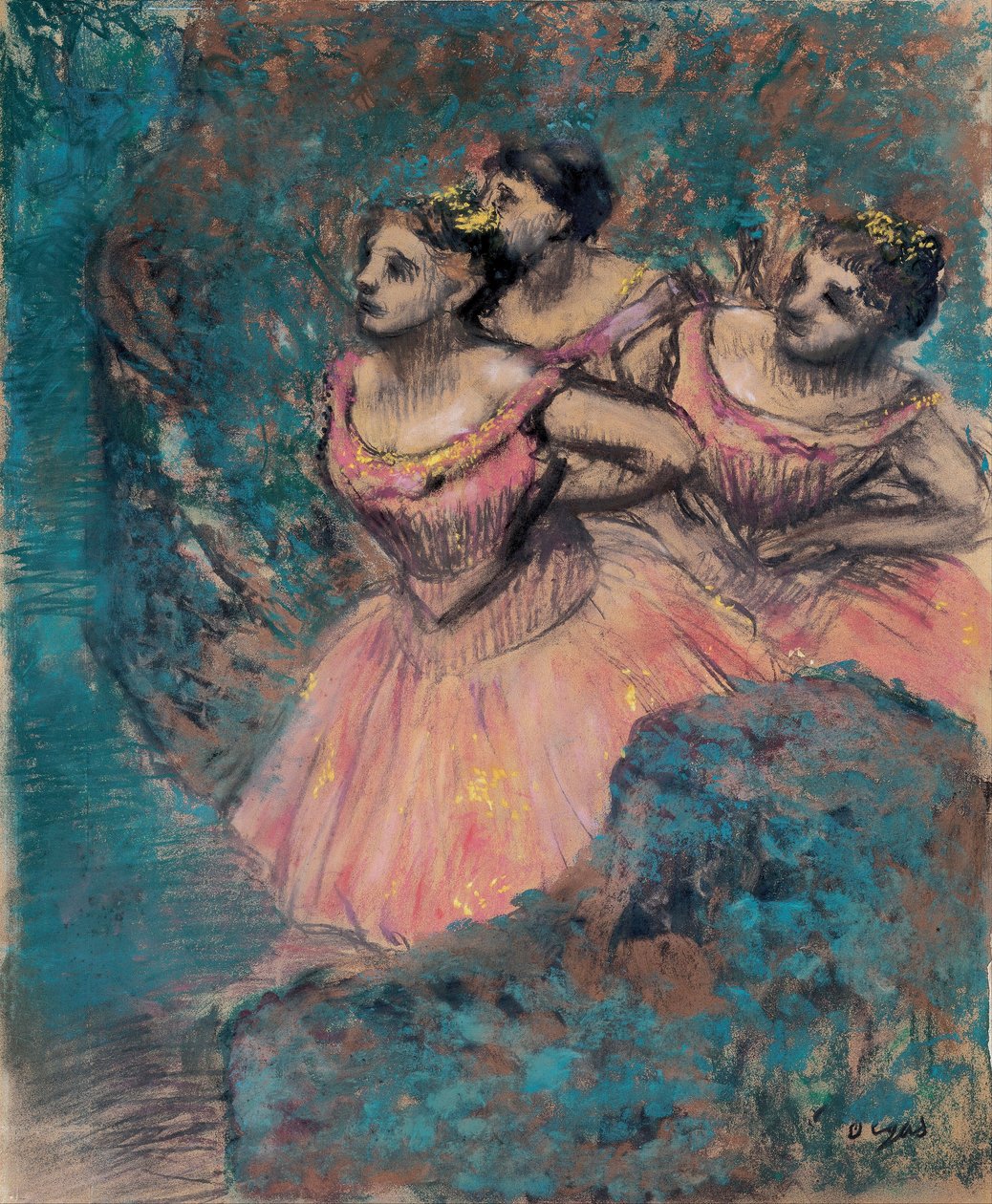 Drei Tänzerinnen in Rot von Edgar Degas