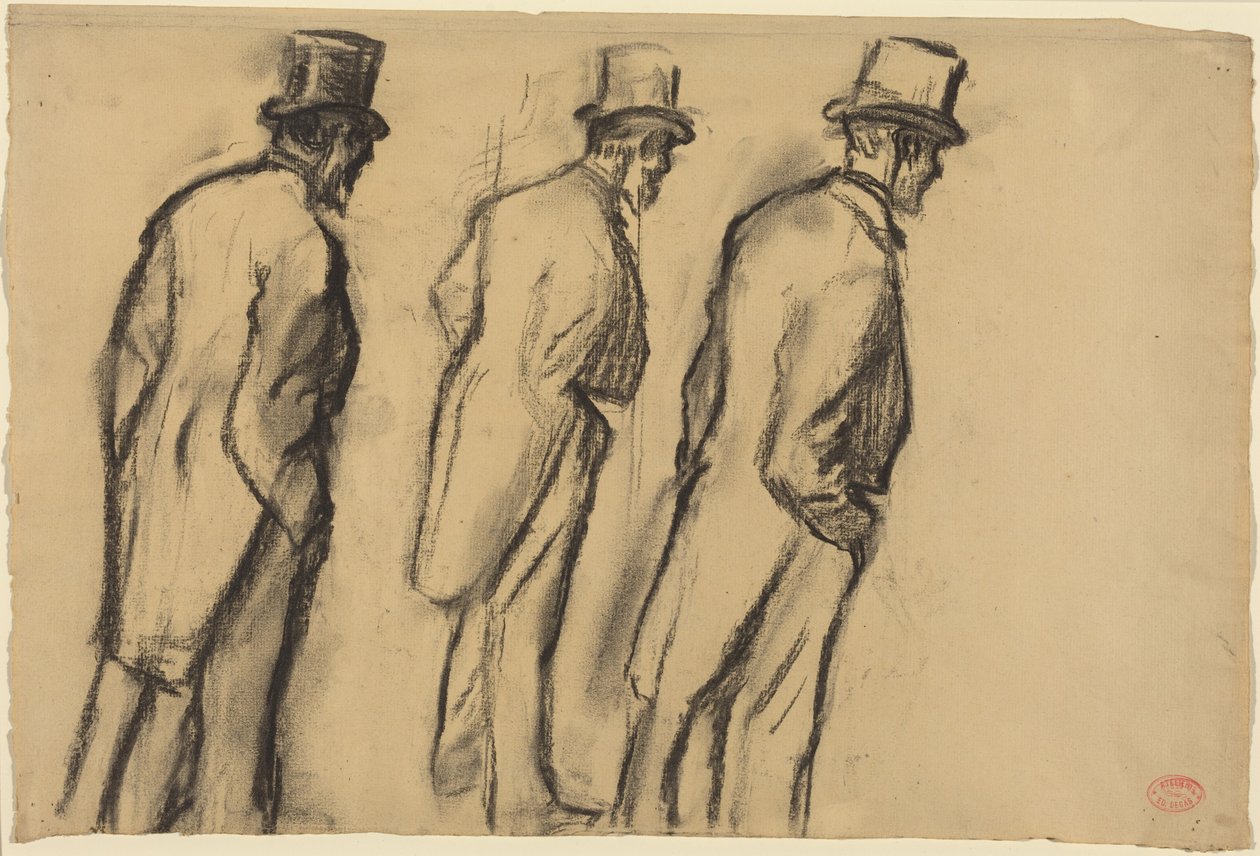 Drei Studien von Ludovic Halévy im Stehen von Edgar Degas