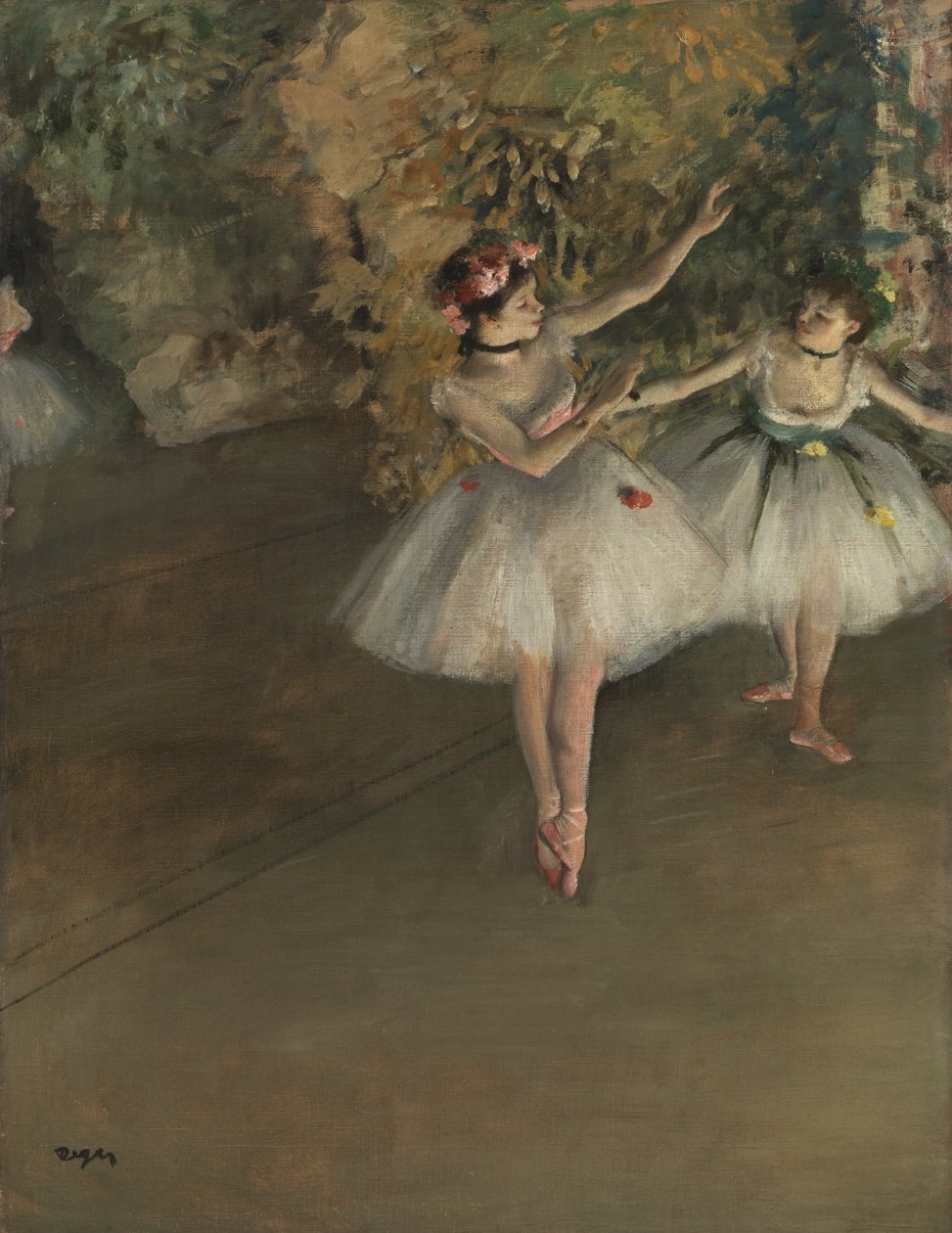 Zwei Tänzer auf einer Bühne, ca. 1874 von Edgar Degas