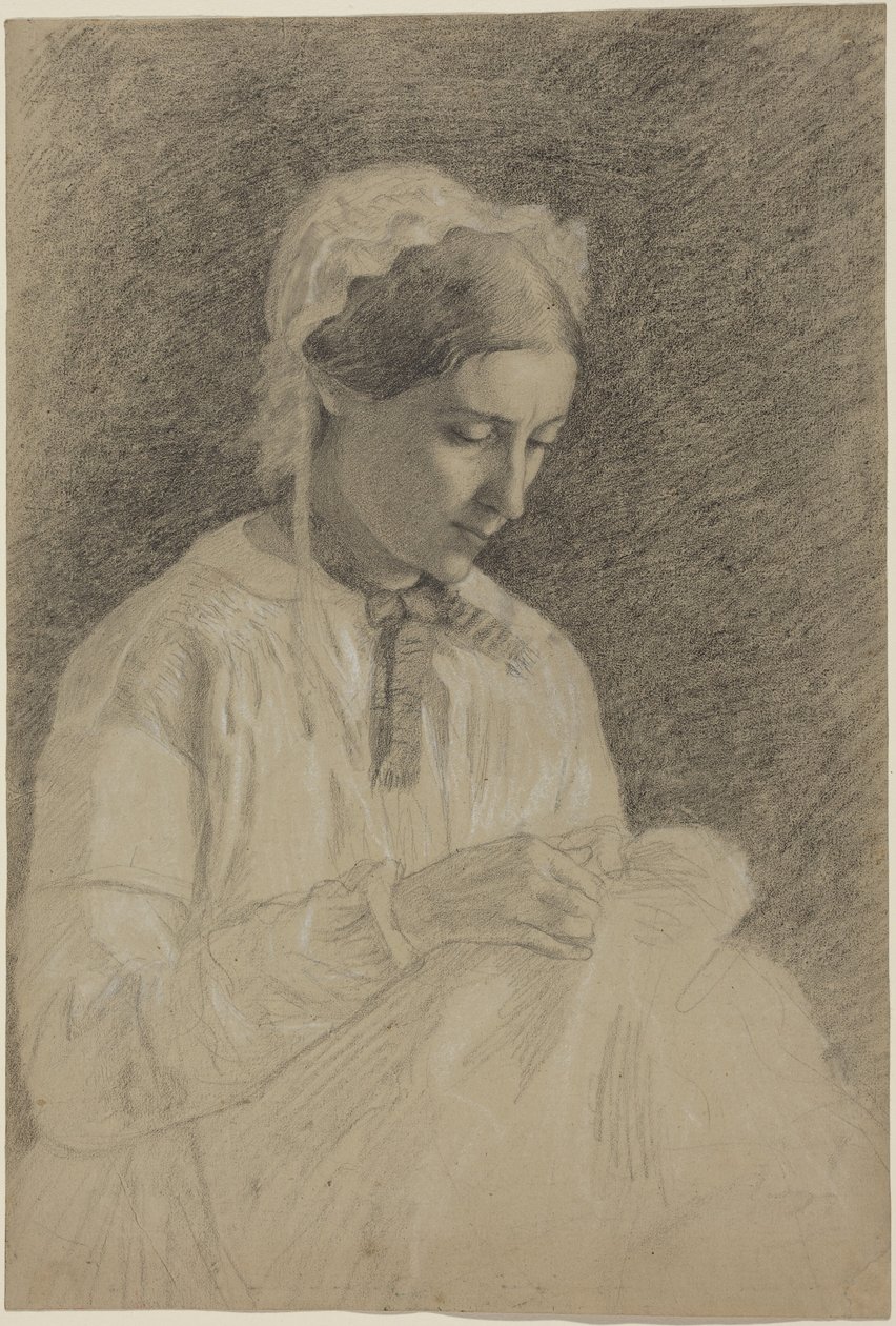 Frau beim Sticken von Edgar Degas