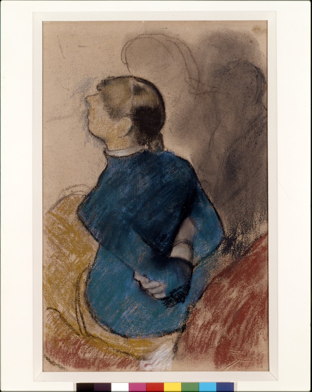 Junge Frau in Blau von Edgar Degas