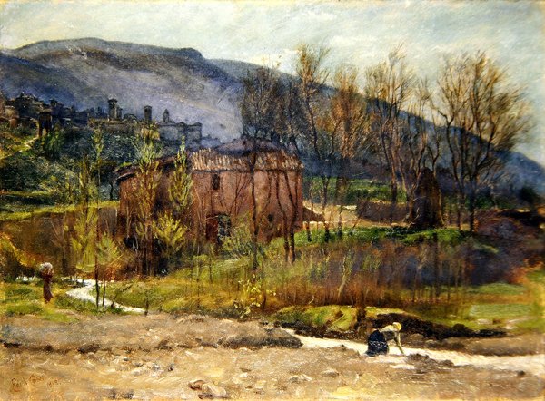 Toskanisches Dorf von Edith Ridley Corbet