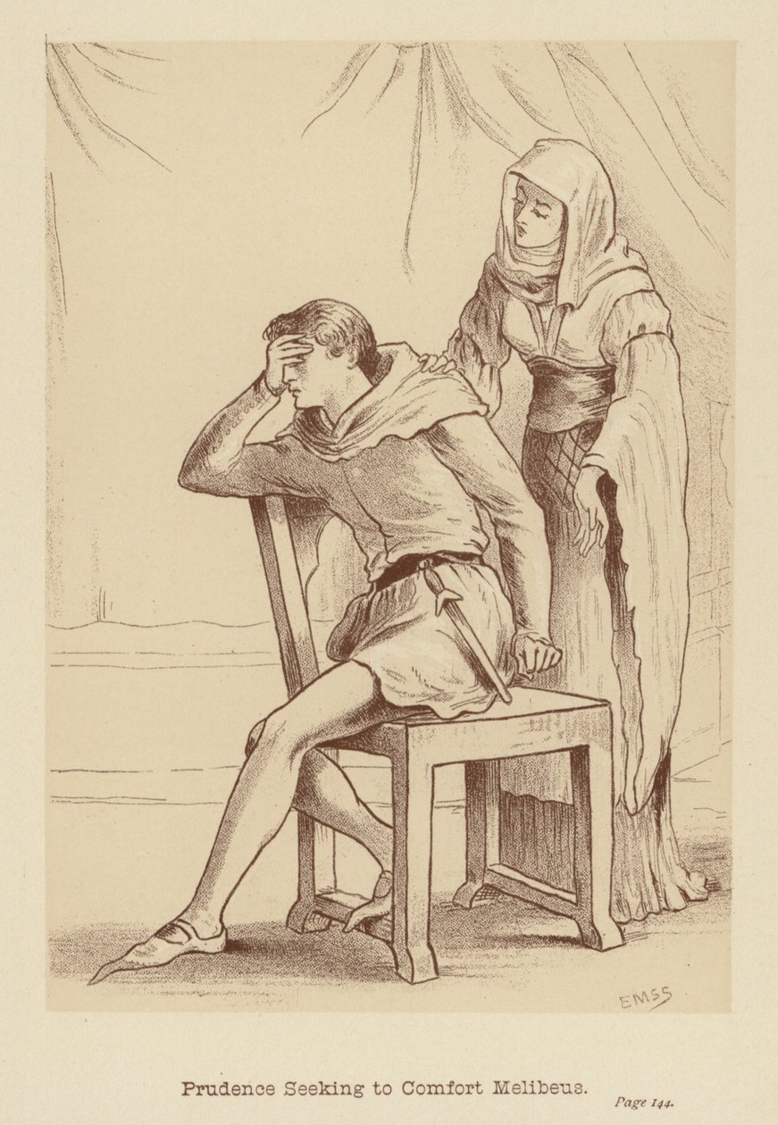 Prudence versucht, Melibeus zu trösten von Edith Scannell