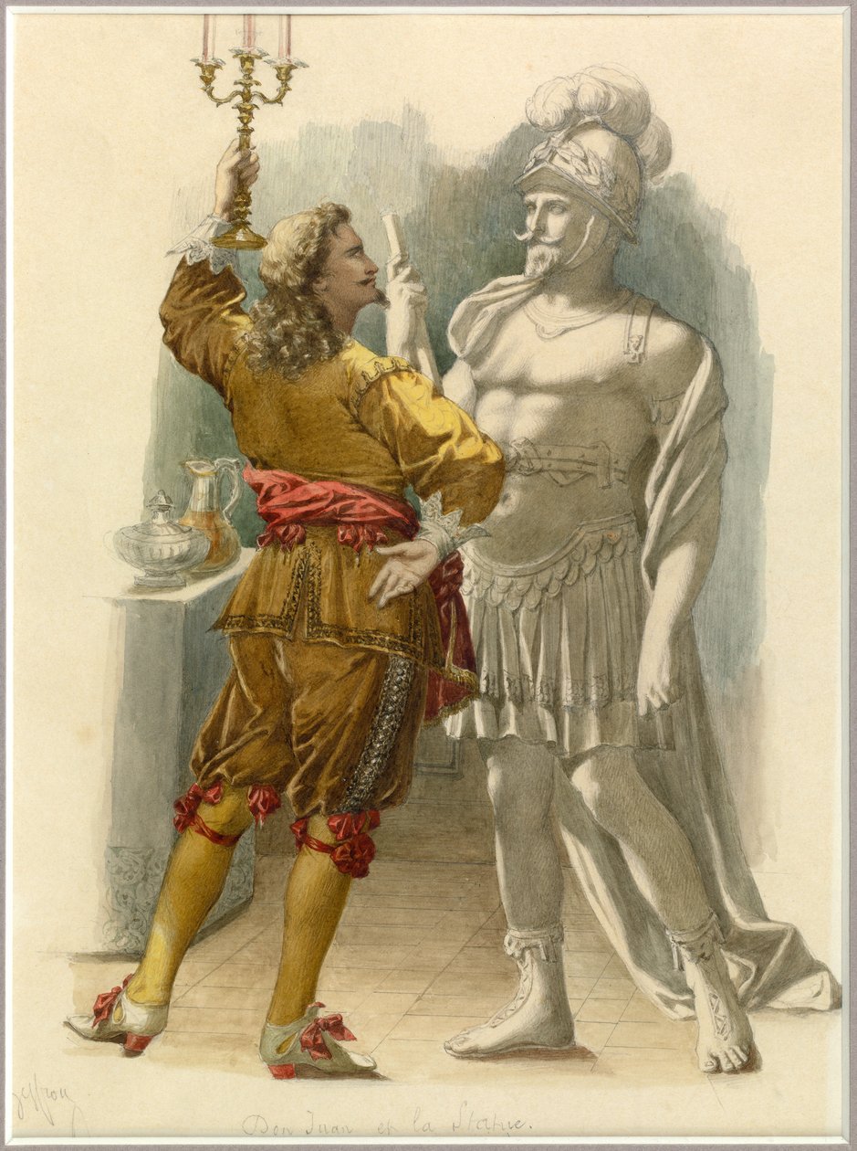 Porträt von Dom Juan und der Statue, um 1870 von Edmond Aime Florentin Geffroy
