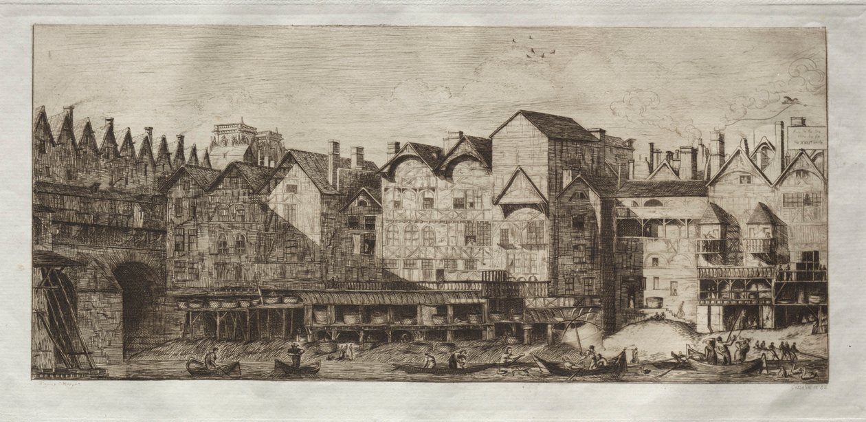 Teil der Stadt gegen Ende des XVII. Jahrhunderts von Edmond Gosselin