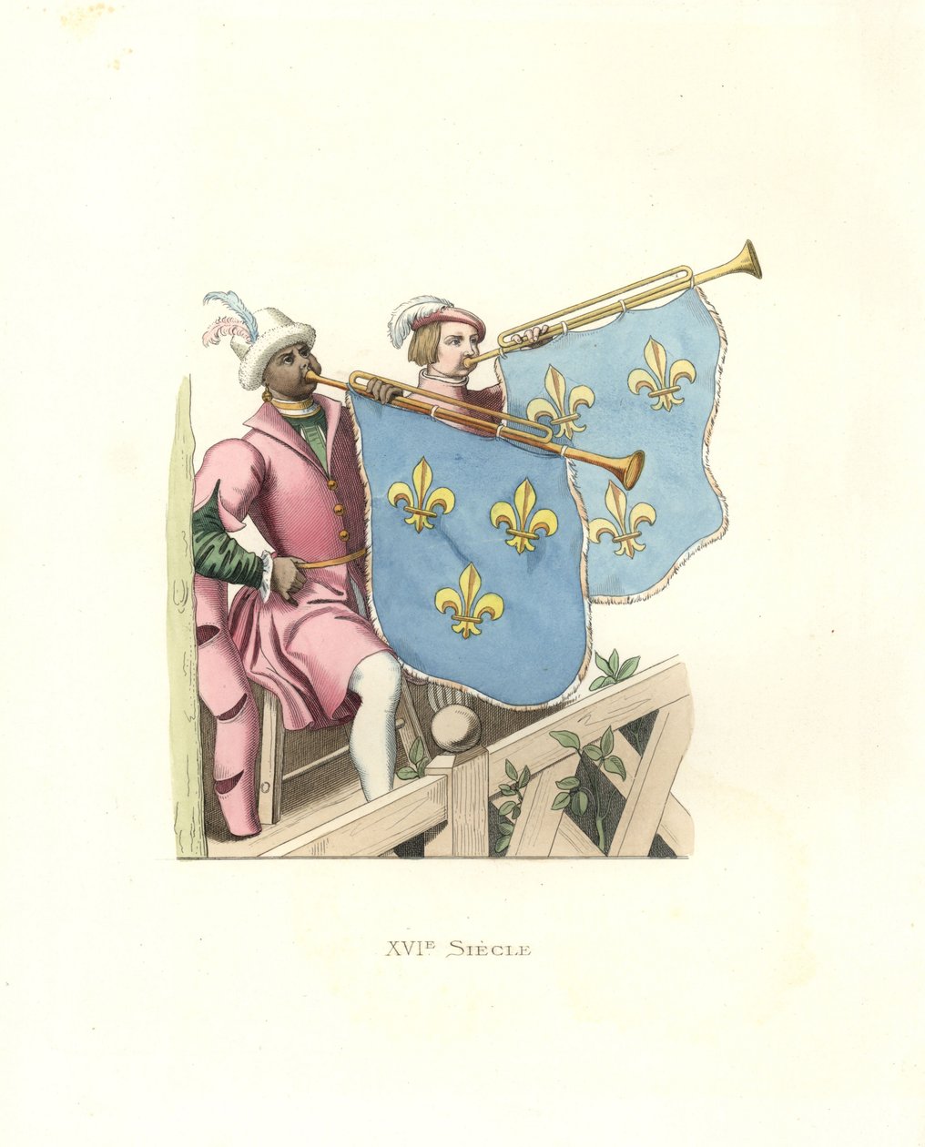 Trompeter bei einem Turnier, Herrschaft von Franz I. von Frankreich von Edmond Lechevallier Chevignard