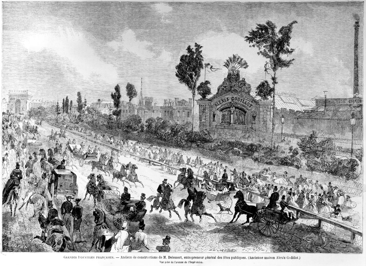 Werkstätten von Eugene Delessert, Generaldirektor der öffentlichen Feierlichkeiten, aus Le Monde Illustre, August 1861 von Edmond Morin