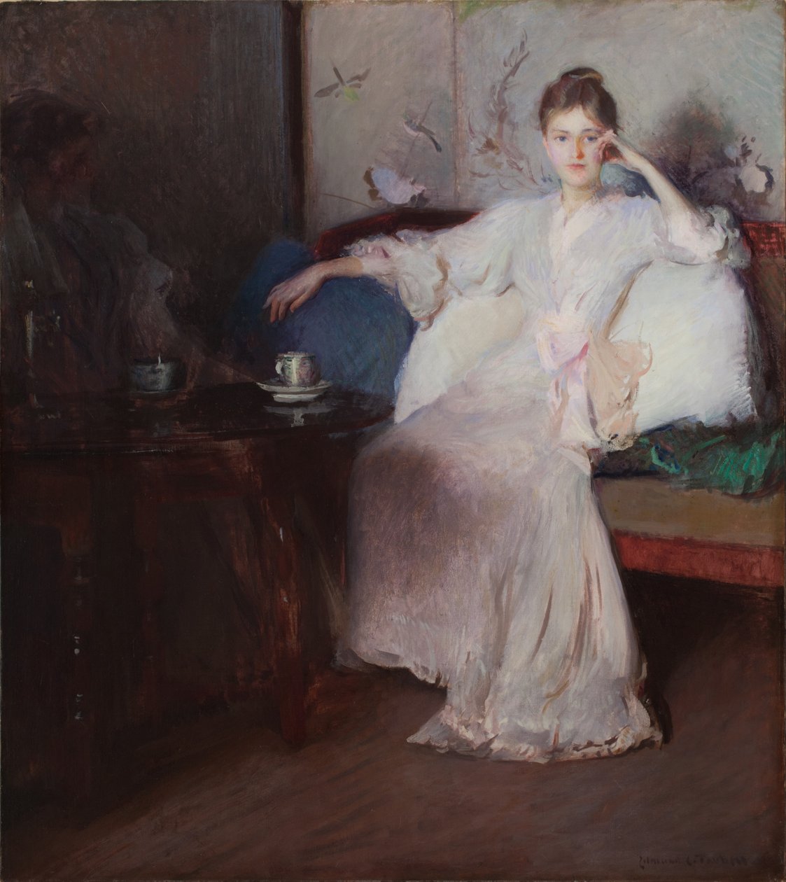 Arrangement in Rosa und Grau (Nachmittagstee) von Edmund Charles Tarbell