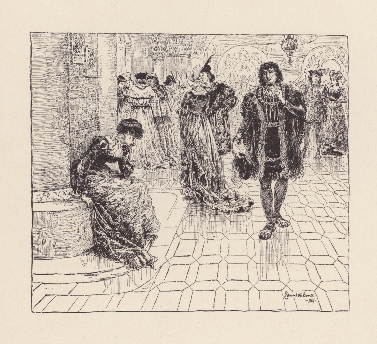 Illustration zu Die Nacht von St. Agnes von John Keats von Edmund Henry Garrett