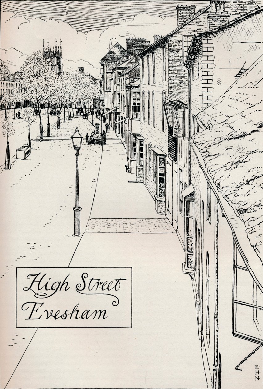 High Street Evesham, 19. Jahrhundert von Edmund Hort New
