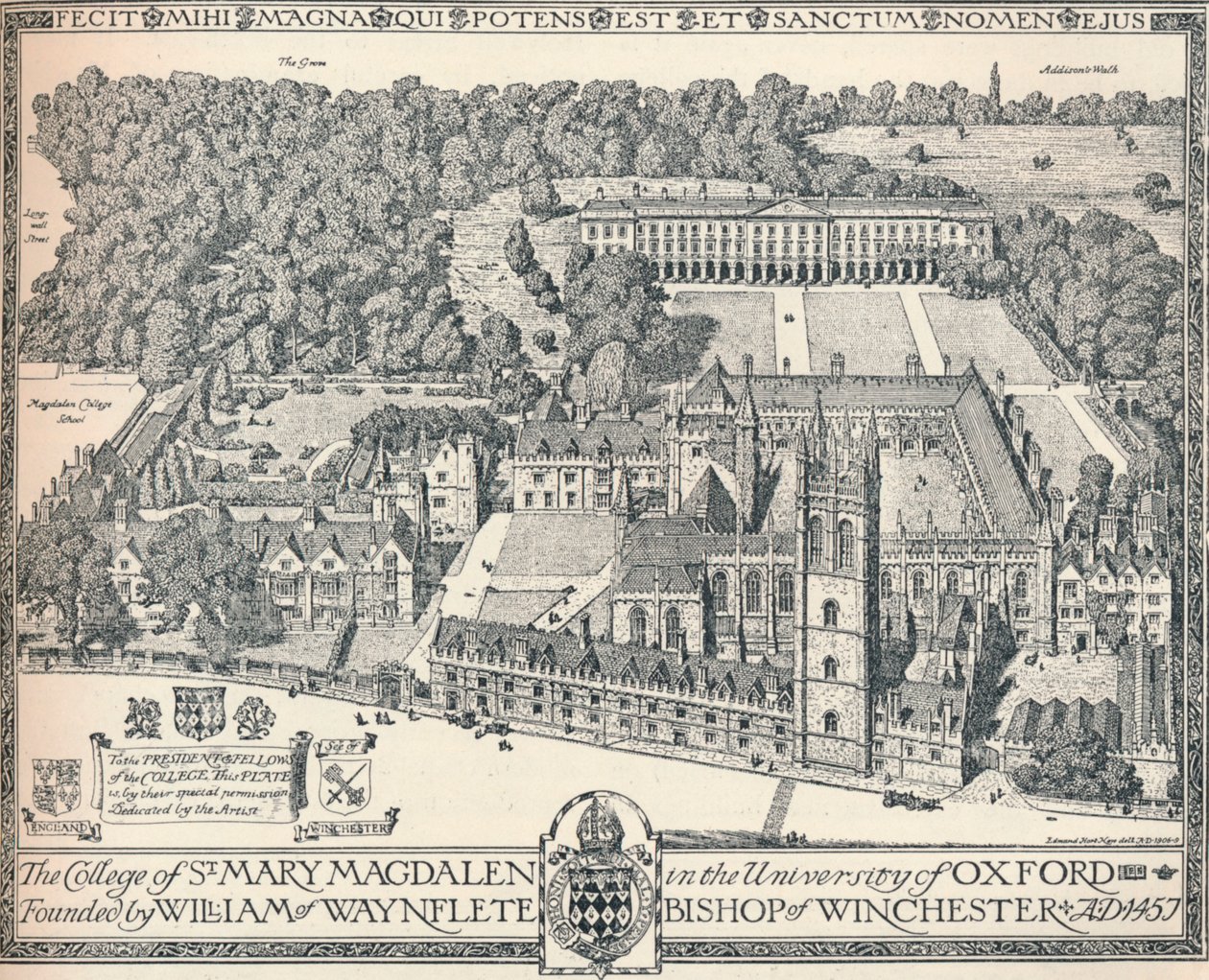Magdalen College, Oxford, 1905 von Edmund Hort New