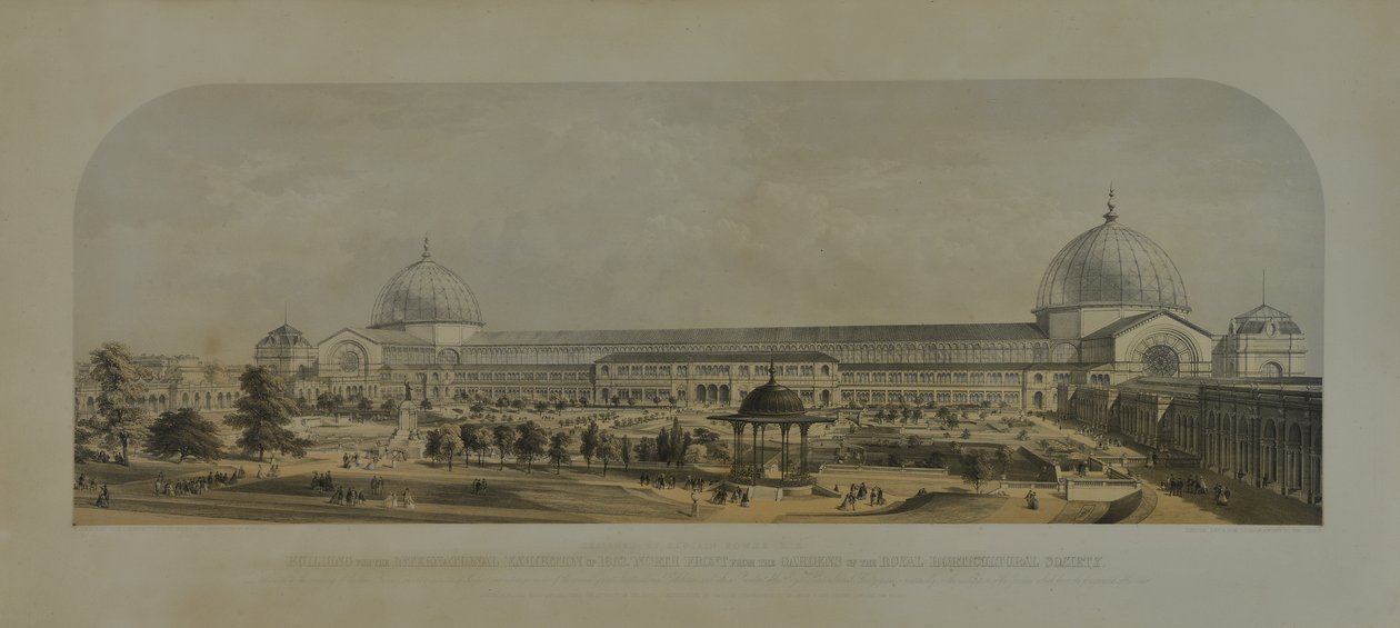 Internationale Ausstellung von 1862, Nordfront aus den Gärten der Royal Horticultural Society, 1862 von Edmund Walker