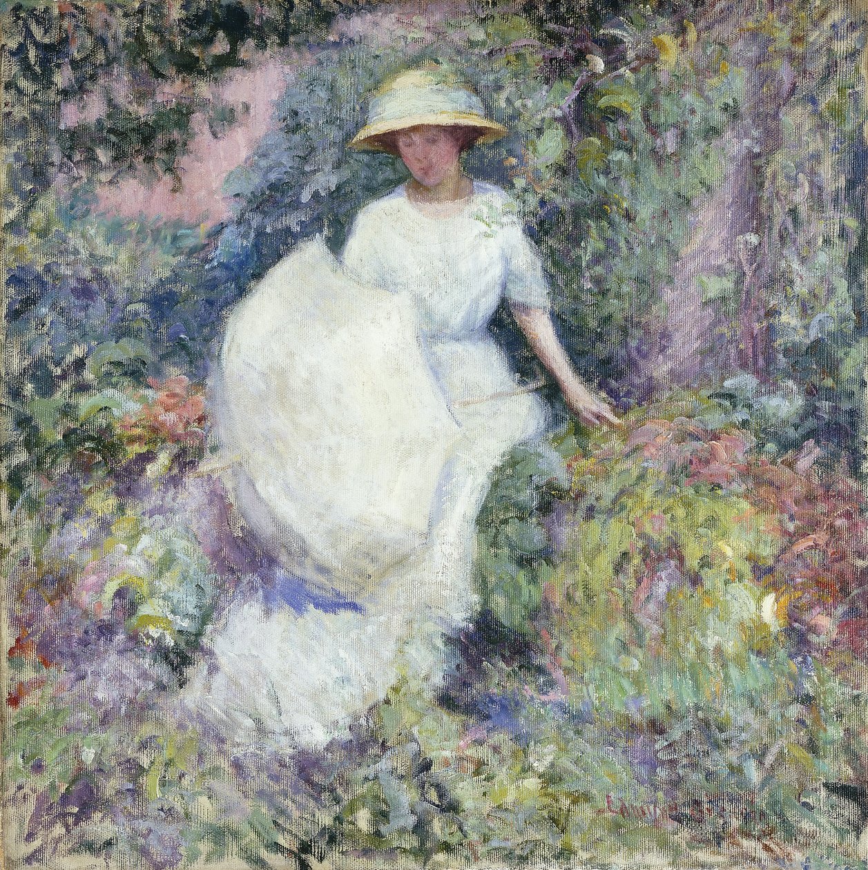 Mädchen mit Sonnenschirm von Edmund William Greacen