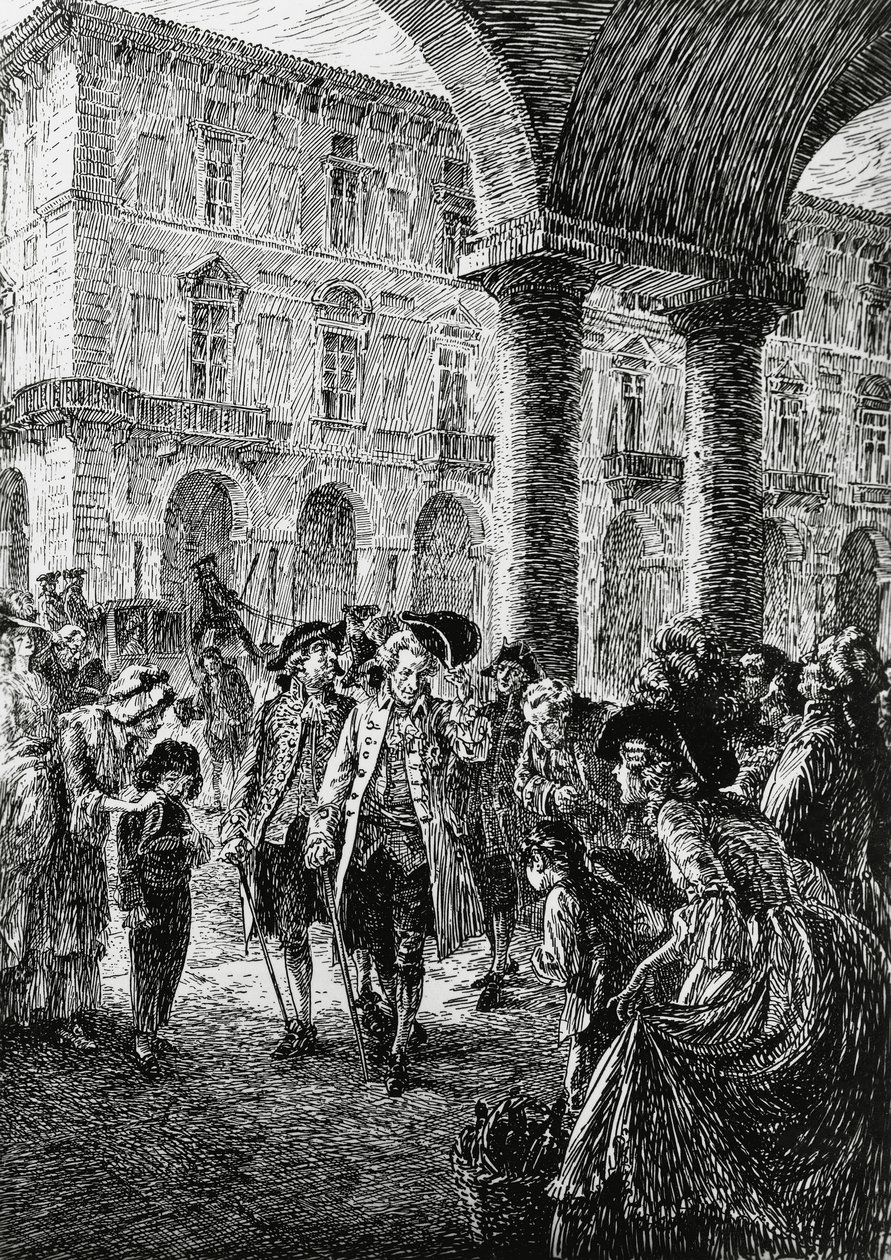 Treffen unter den Arkaden von Turin, Illustration für 