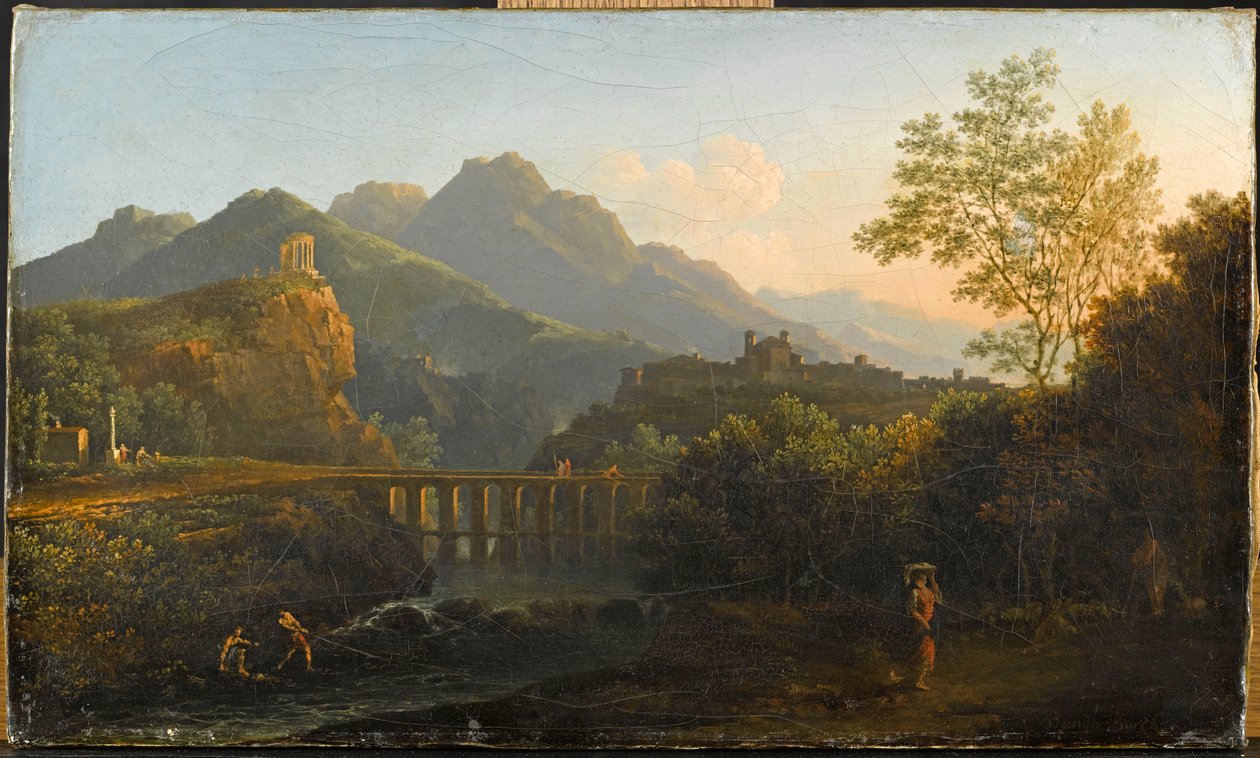 Ansicht des Tempels der Sibylle in Tivoli nach der Interpretation des Malers von Edouard Jacques André Vanderbuch