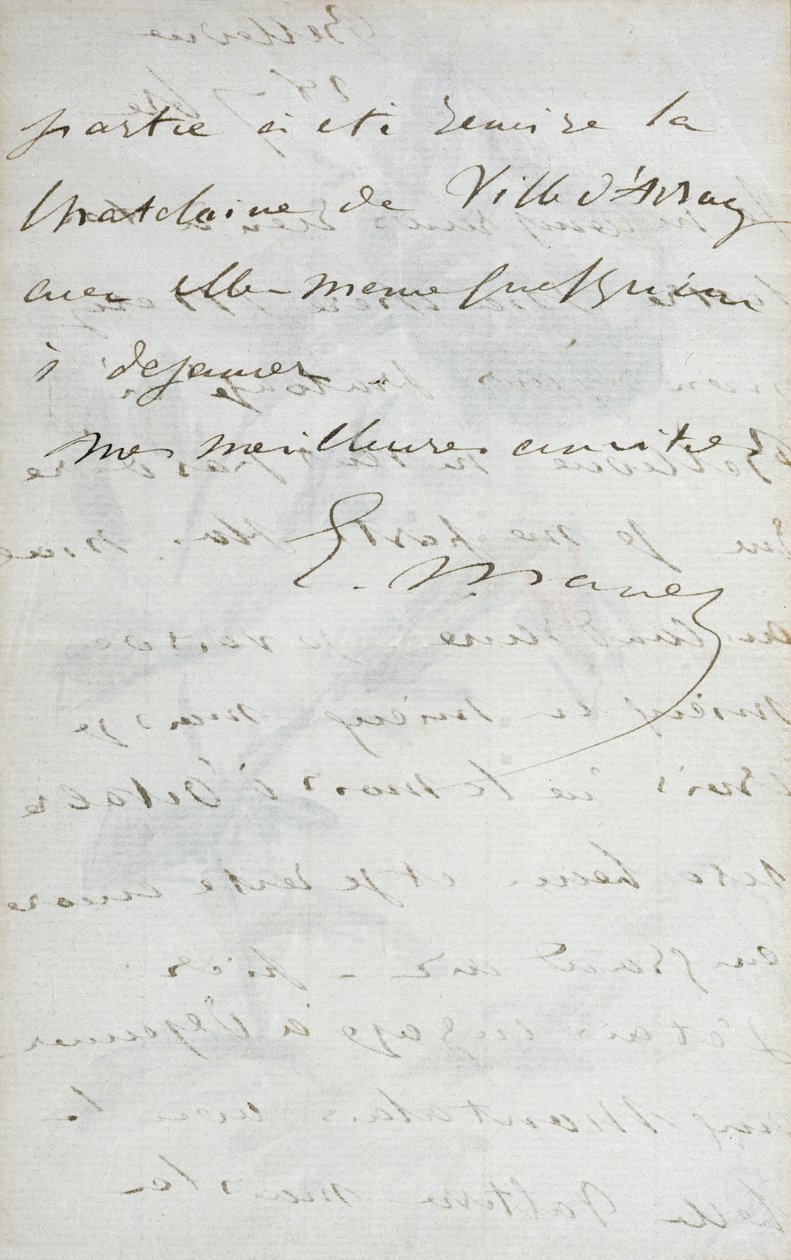 2. Seite eines Briefes des Malers Manet an seinen Freund und Modell, Mery Laurent, 1880 von Édouard Manet