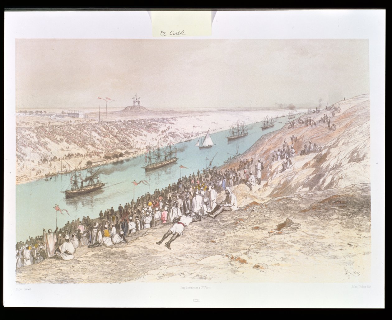 Die Einweihungsprozession des Suezkanals in El-Guisr im Jahr 1865, aus 