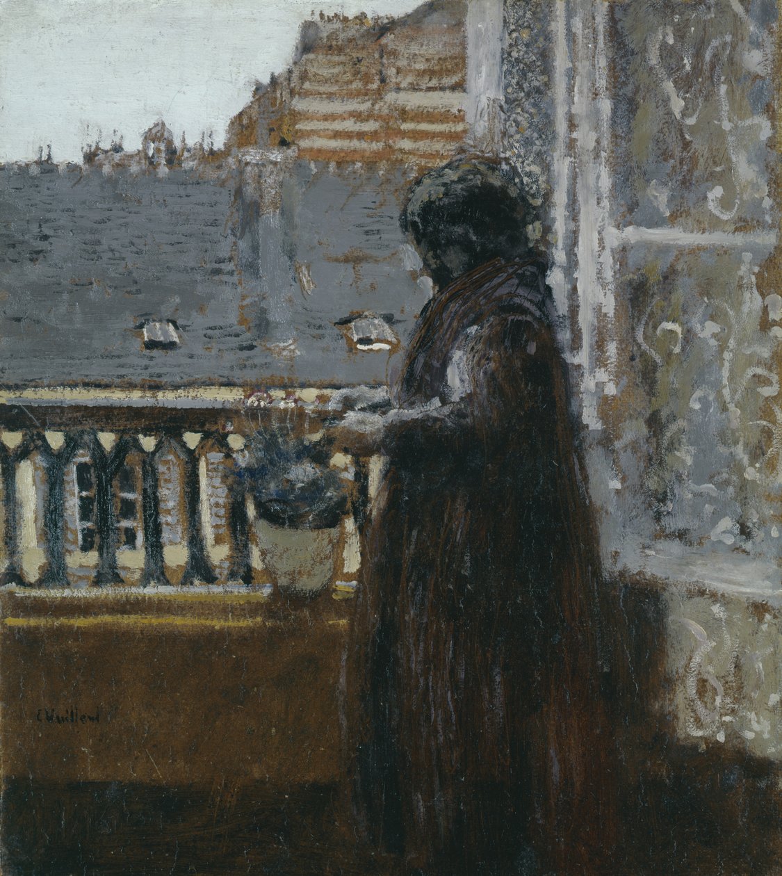 Madame Vuillard auf ihrem Balkon, ca. 1899 von Edouard Vuillard