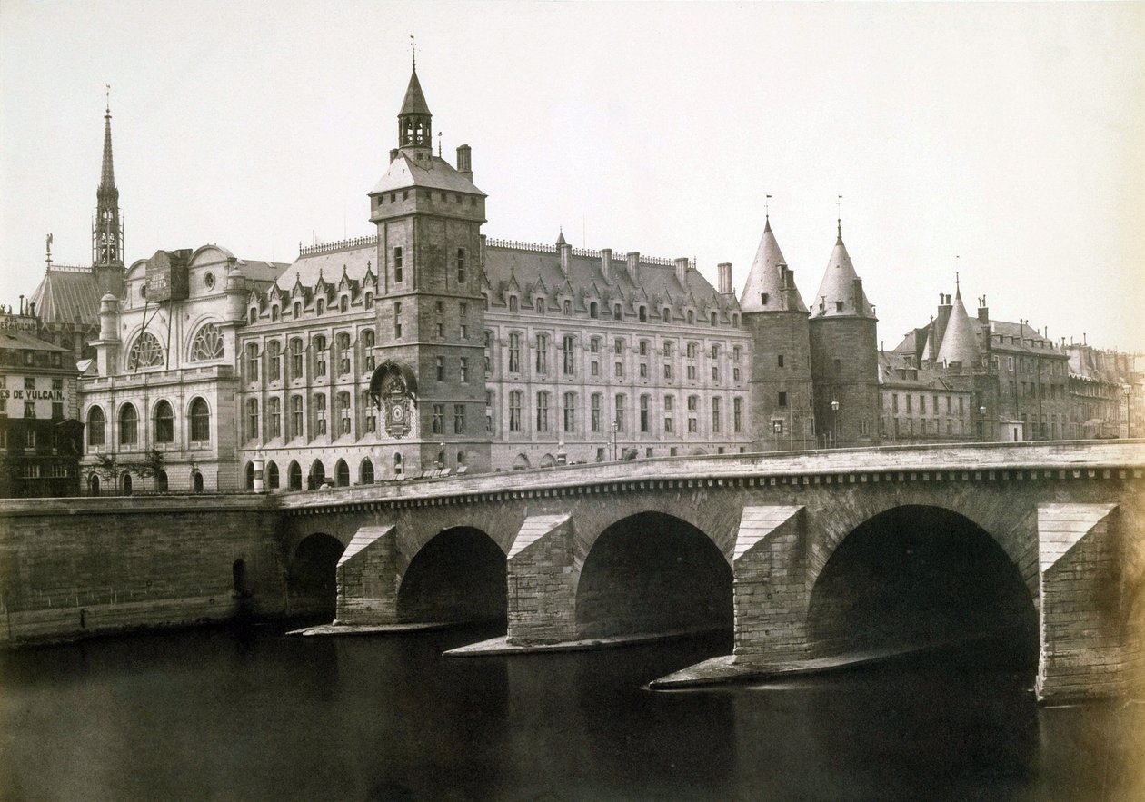 Die "Conciergerie" und die "Pont au Change", ca. 1854 von Edouard Denis Baldus