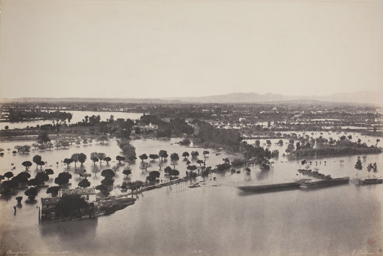 Überschwemmung von Avignon 1856 von Édouard Baldus