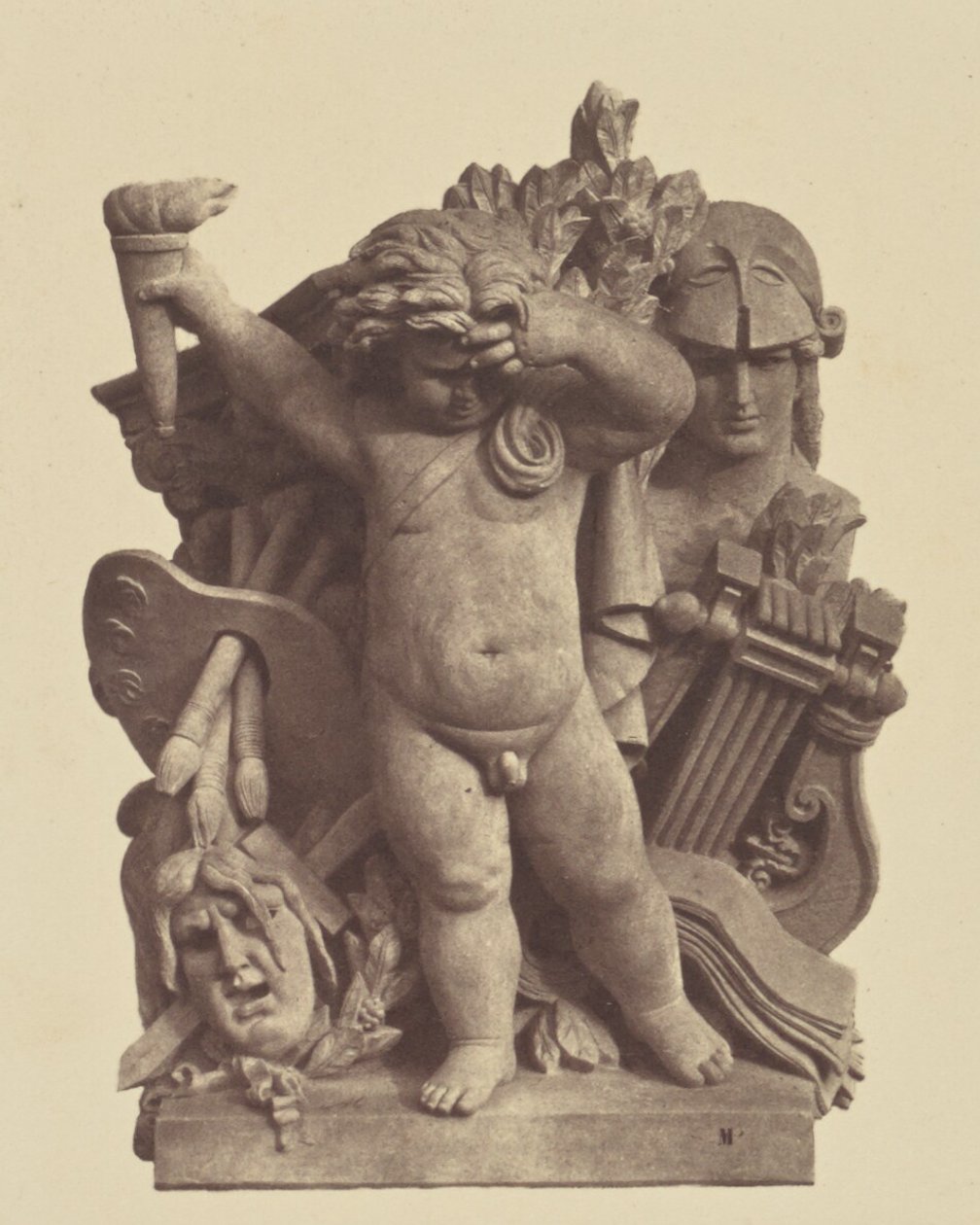 Les Beaux-arts, Skulptur von Nicolas Guillemin, Dekoration des Louvre, Paris von Édouard Baldus