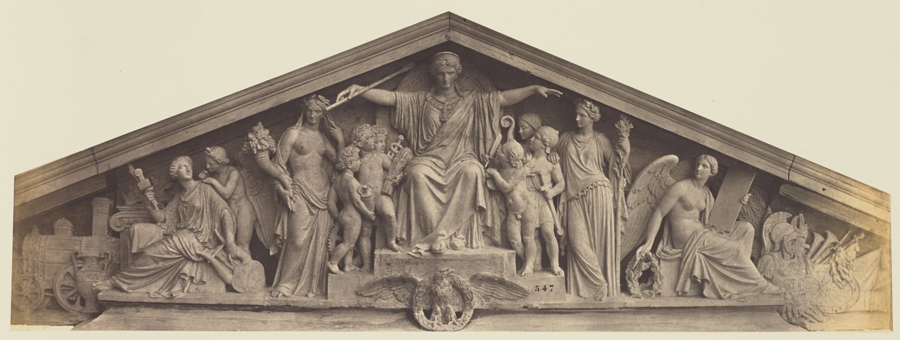[Giebel des Pavillon Richelieu, Louvre, Paris] von Édouard Baldus