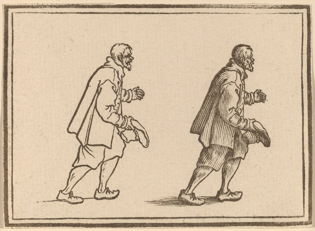 Bauer mit Hut in der Hand von Edouard Eckman after Jacques Callot