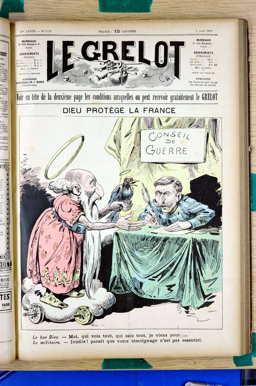 Cover von „Le Grelot“, Nummer 1478, satirisch in Farben von Edouard Guillaumin Pepin