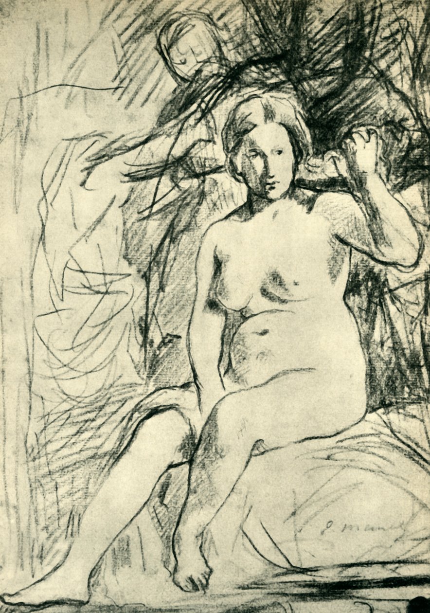 Studie eines sitzenden Aktes La Toilette, 1858-1860, 1943 von Édouard Manet
