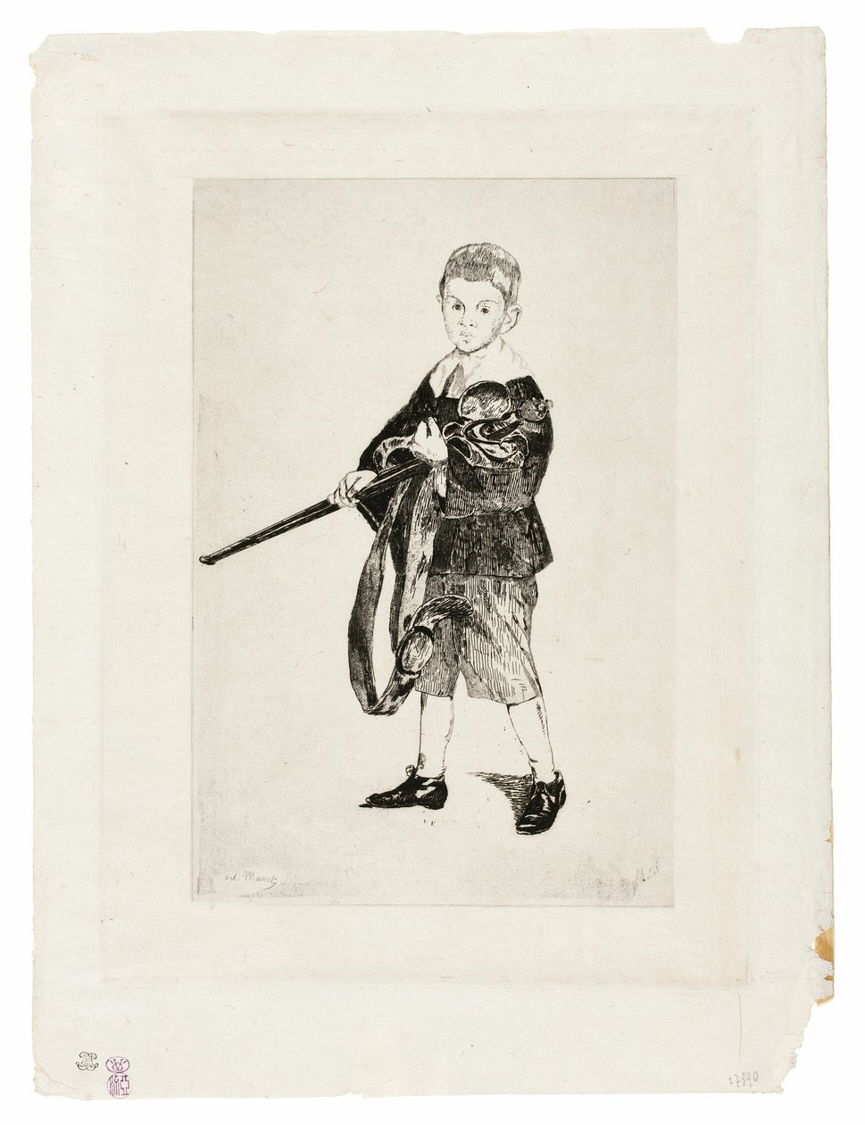 Der Junge mit einem Schwert, nach links gewandt III von Édouard Manet