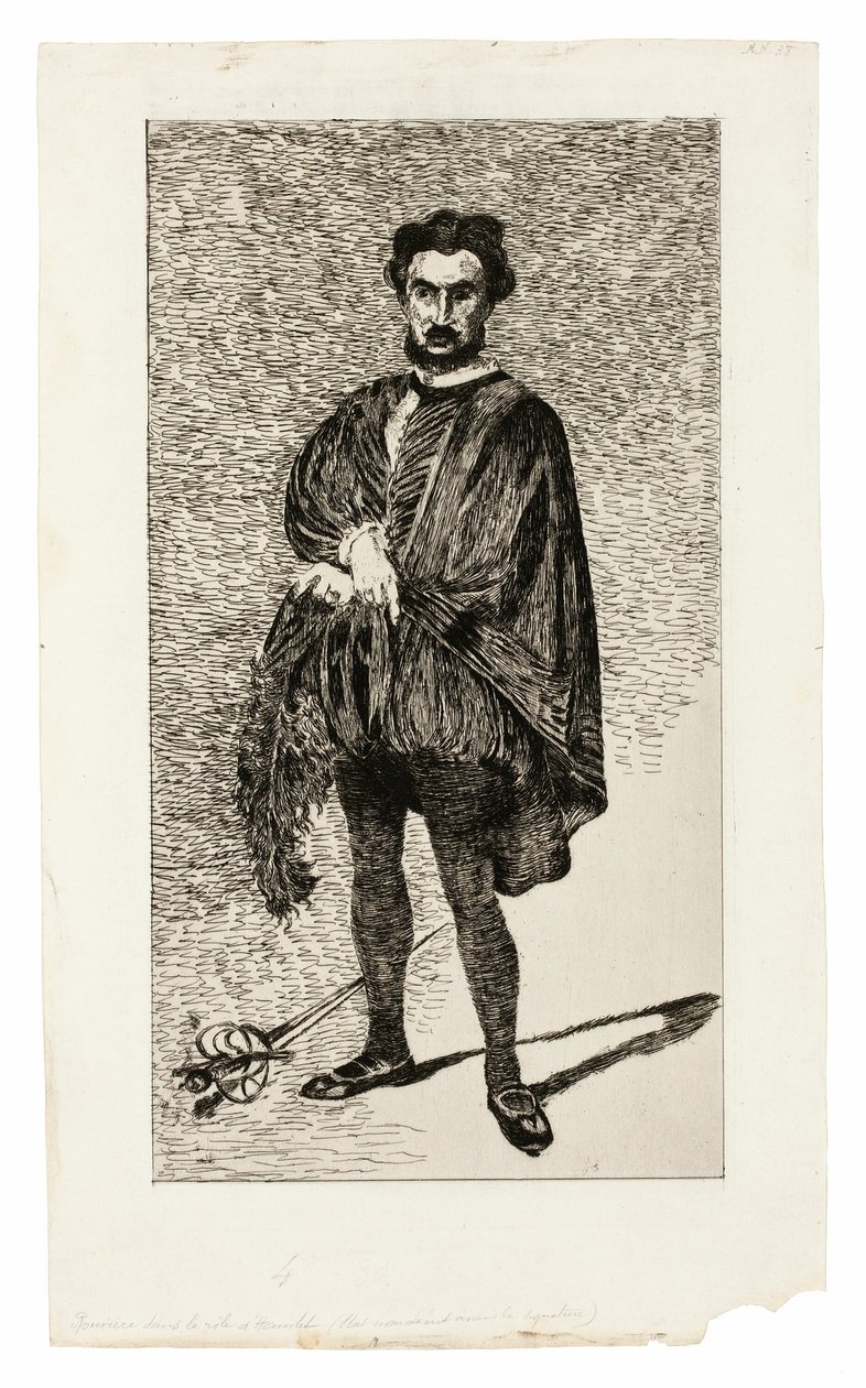 Der tragische Schauspieler (Rouvière in der Rolle des Hamlet) von Édouard Manet
