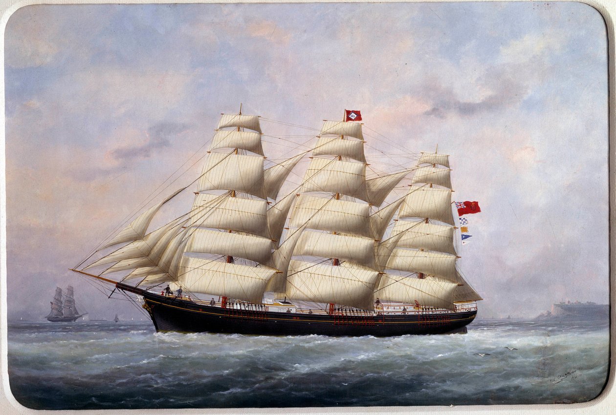 Das Segelboot William Lawrence von Edouard Marie Adam