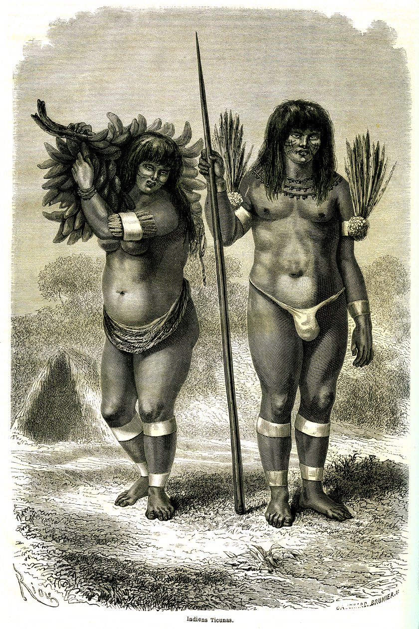 Paar von Ticuna-Indianern aus Peru von Edouard Riou