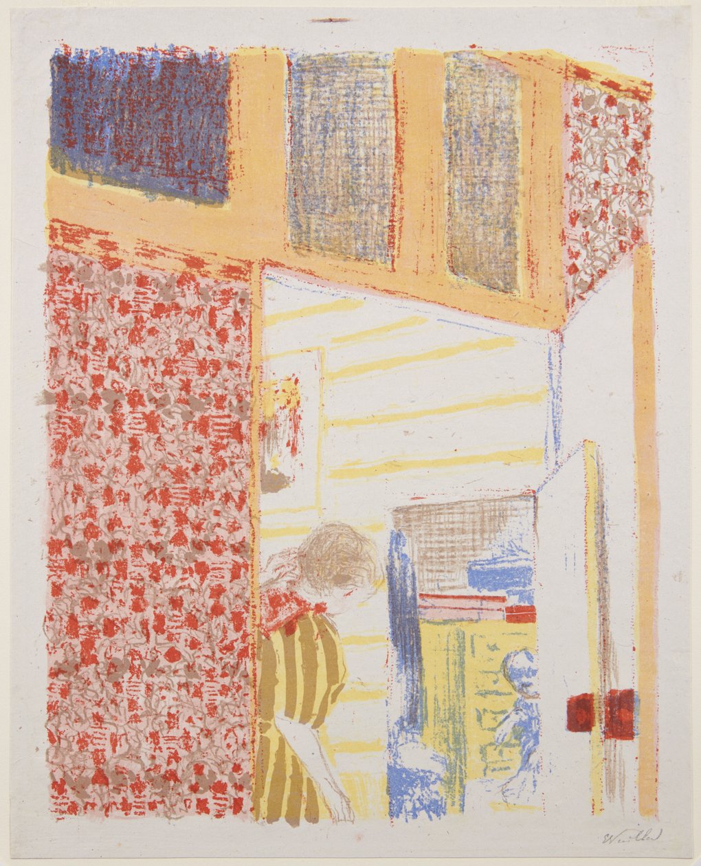 Landschaften und Innenräume: Innenraum mit rosa Tapete III von Edouard Vuillard