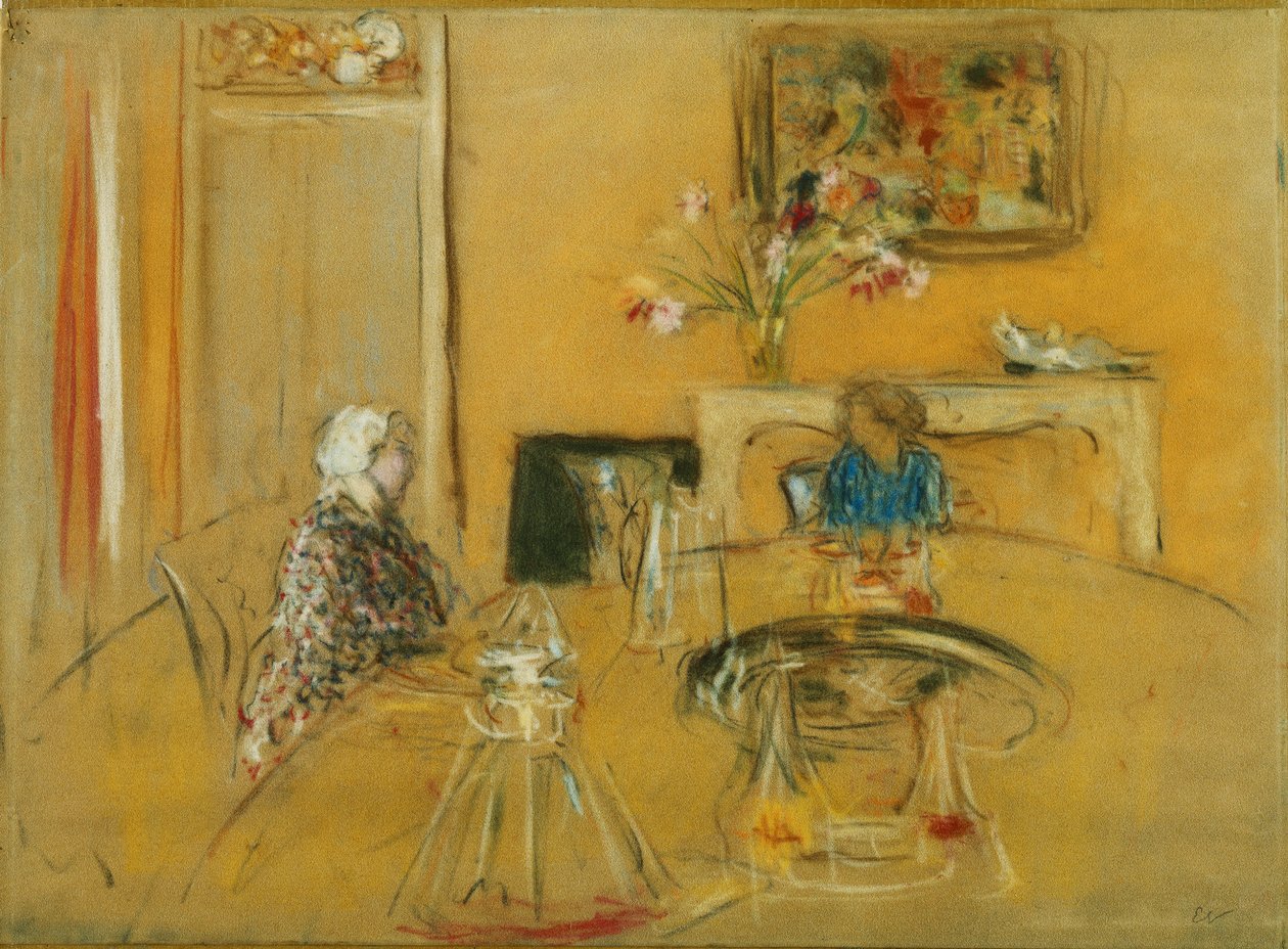 Mittagessen im Schloss Clayes, ca. 1935 von Edouard Vuillard