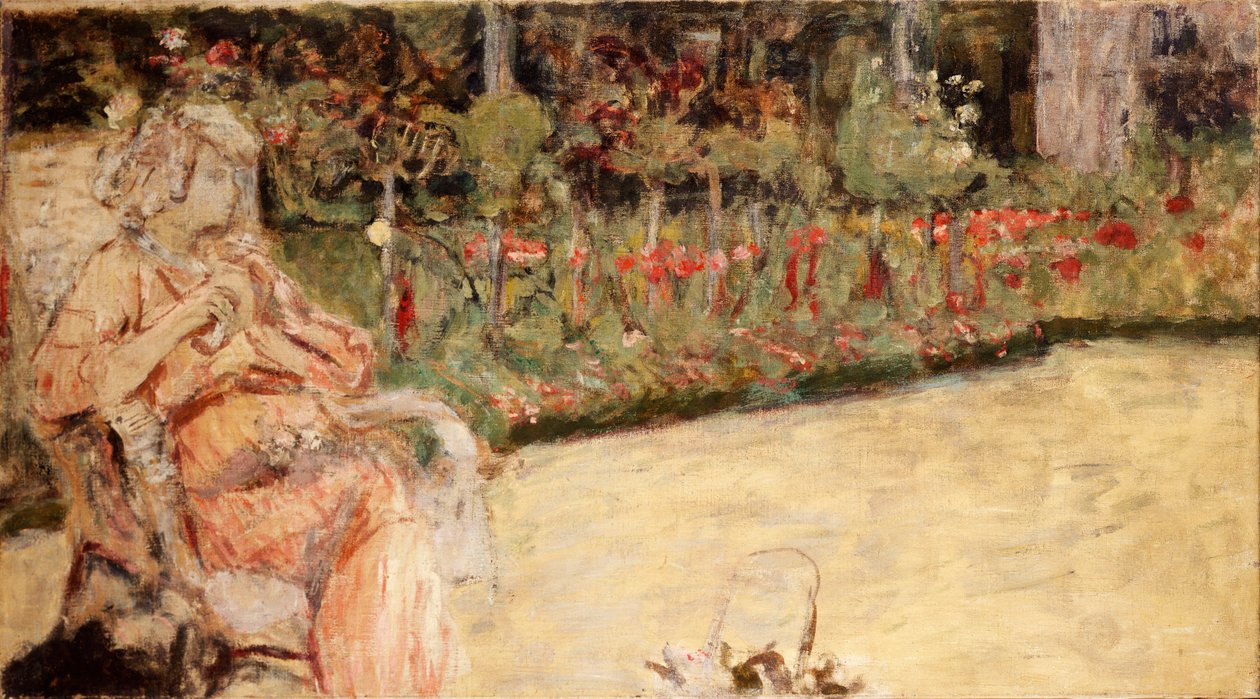 Mme Hessel in Cezannes Garten in Vaucresson, ca. 1920 von Edouard Vuillard